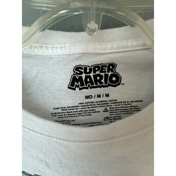 Super Mario Shirt Adult Medium White Nintendo Made In 85 Retro NES - Picture 2 of 4
